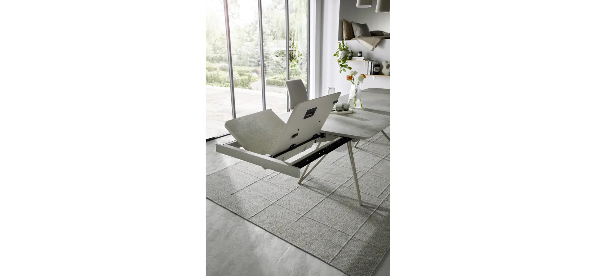 Esstisch Sedana - ausziehbar, LB ca. 200x100 cm, HPL, Grau