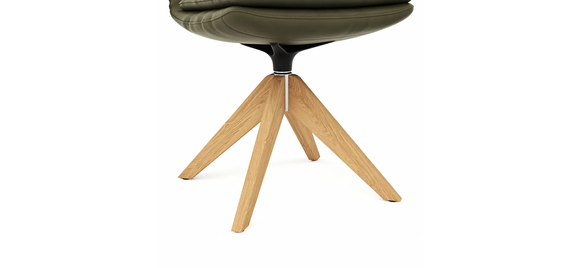 Polsterstuhl Macano - drehbar, Leder, Olive