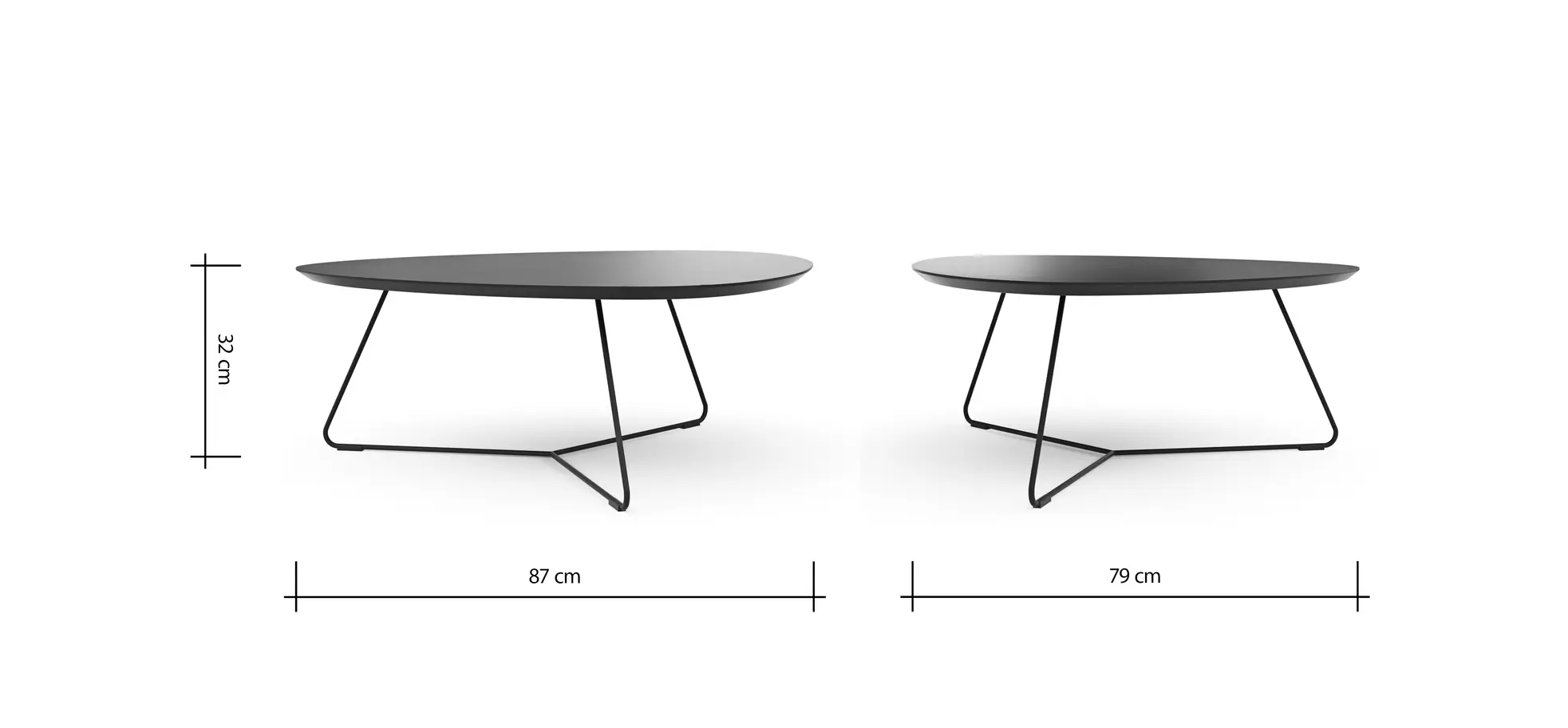 Couchtisch Fano - LBH ca. 87x78x33 cm, Fenix, Schwarz