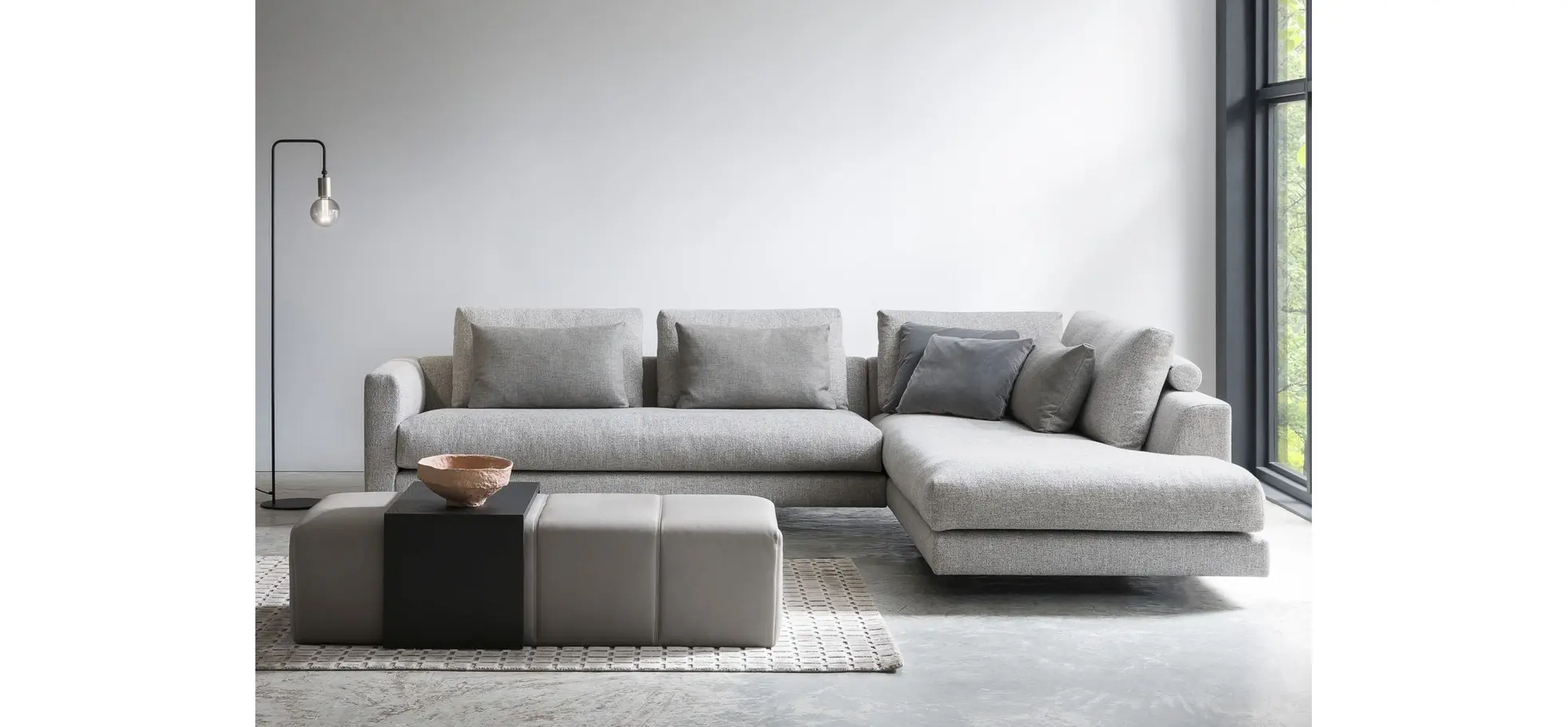 Ecksofa Cuneo Select - 2,5-Sitzer mit Ecke Rechts, Stoff, Sand 3027310