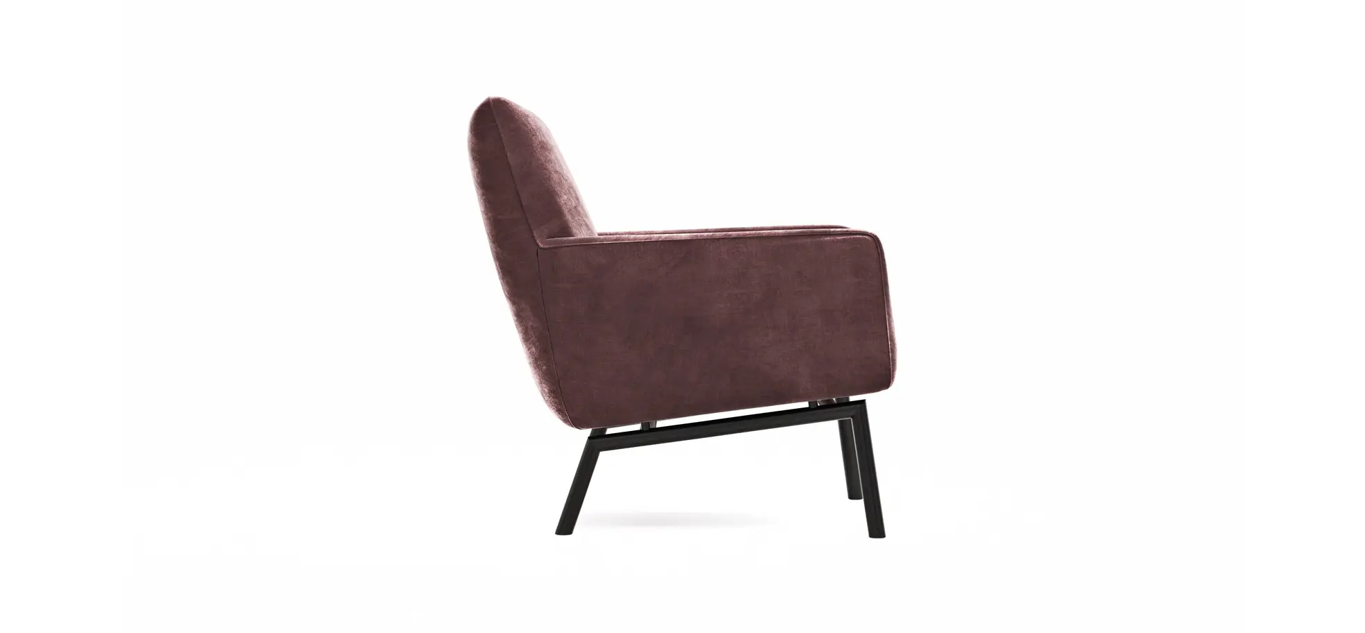 Sessel Matina - Größe L, Velour, Weinrot