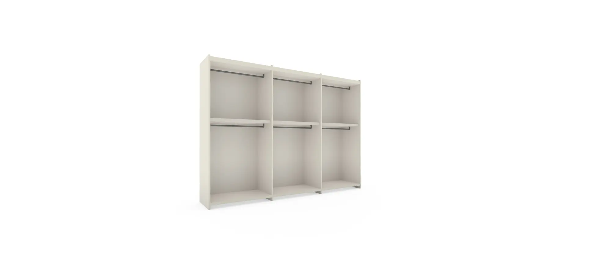 Schiebetuerenschrank Loretto - B ca. 304 cm, Lack, Hellgrau, Spiegel