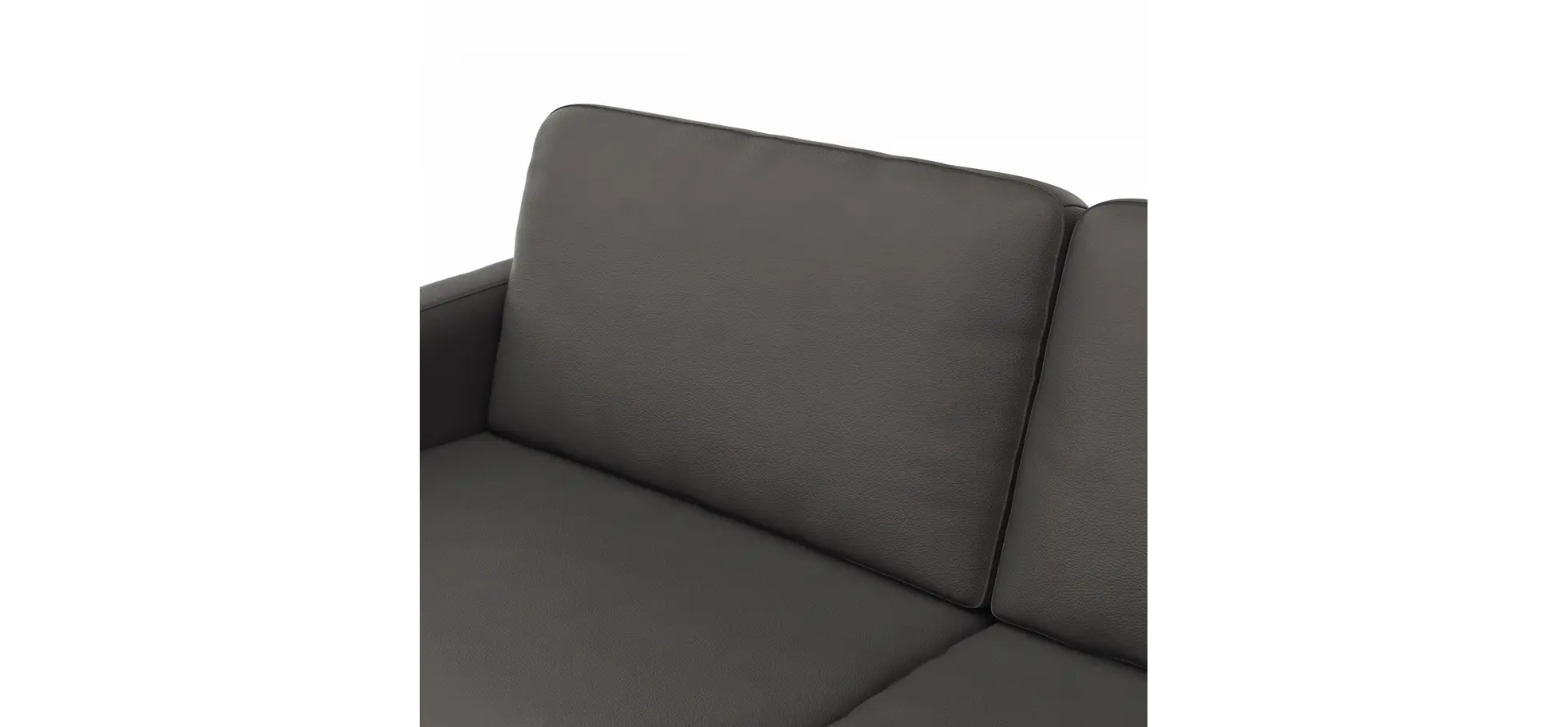 Sofa Enna - 3,5-Sitzer, Leder, Anthrazit