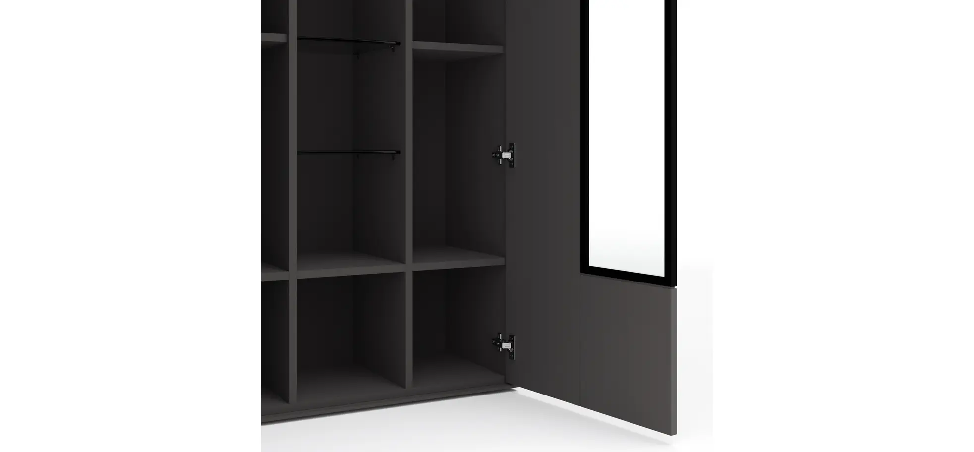 Vitrine Medio - Melamin, Schiefergrau