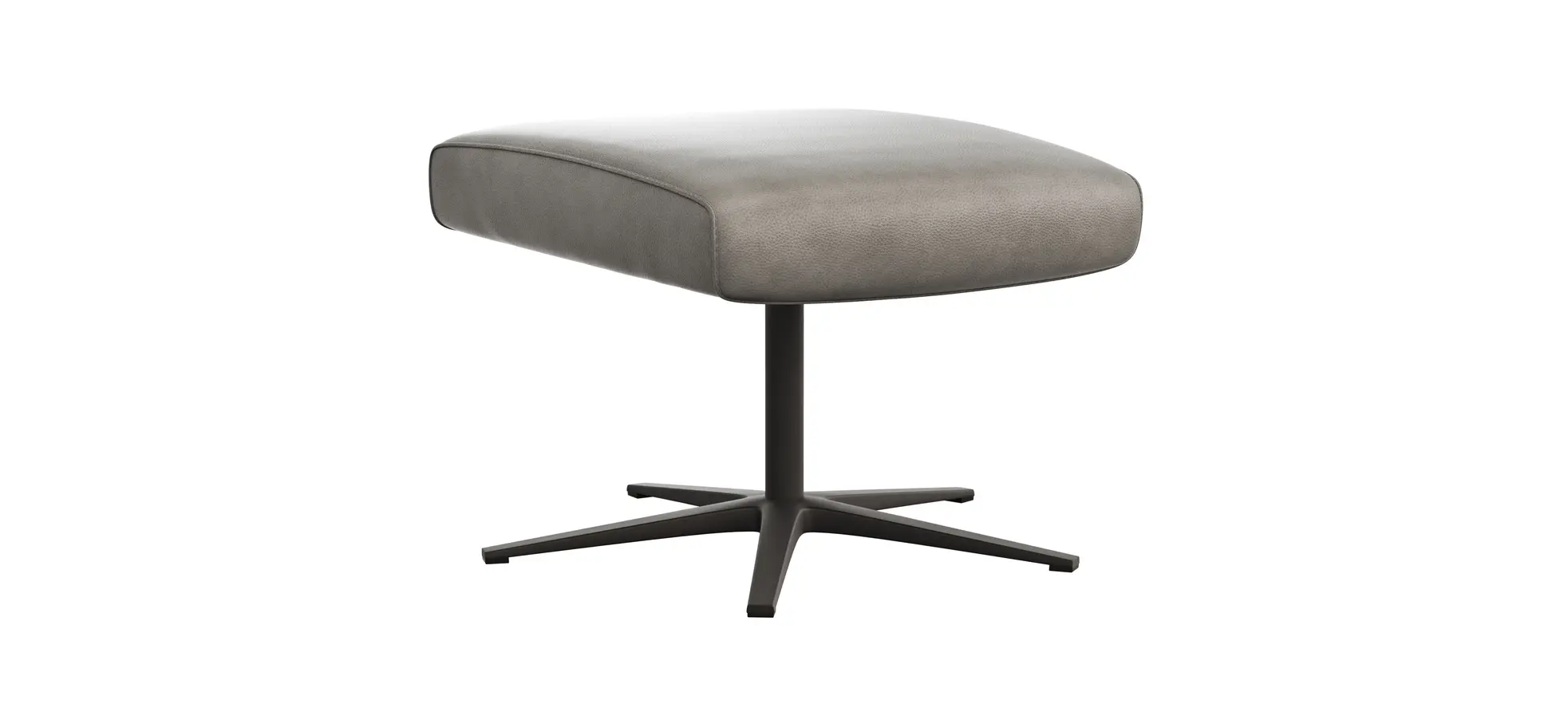 Hocker Noto Relax II - Leder, Eisengrau