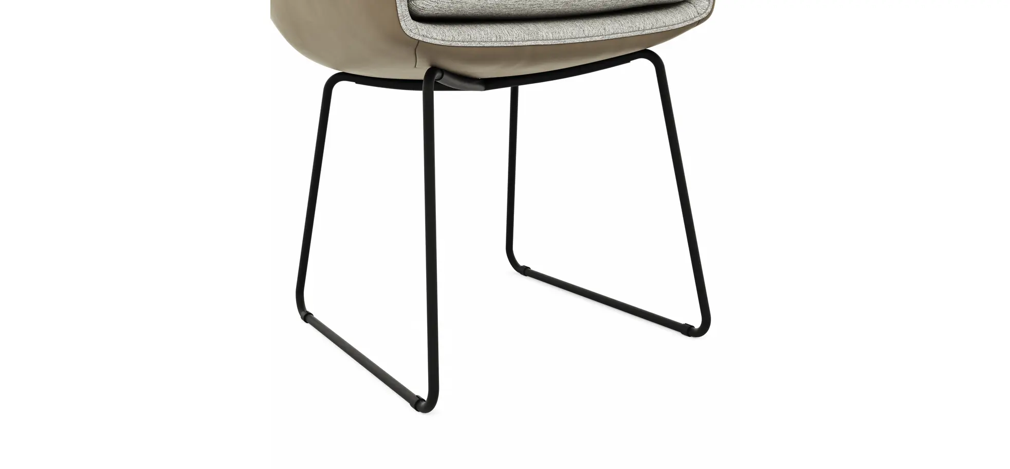 Armlehnstuhl Macano - Stoff & Leder, Hellgrau, Steingrau