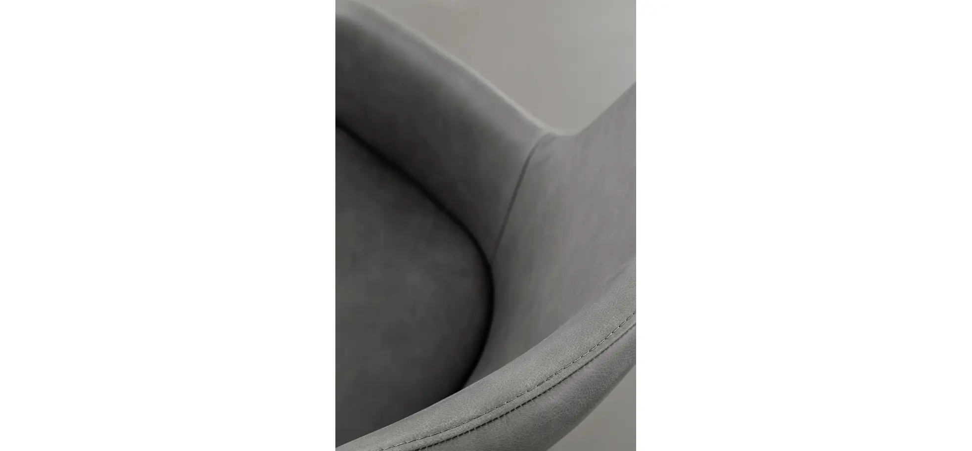 Armlehnstuhl Mis - Leder, Dunkelgrau, Gestell, Anthrazit