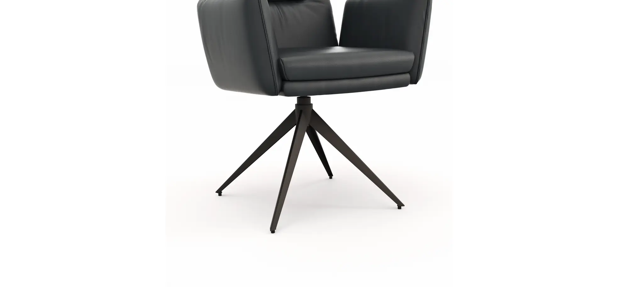 Armlehnstuhl Coscino -  Leder, Schwarz