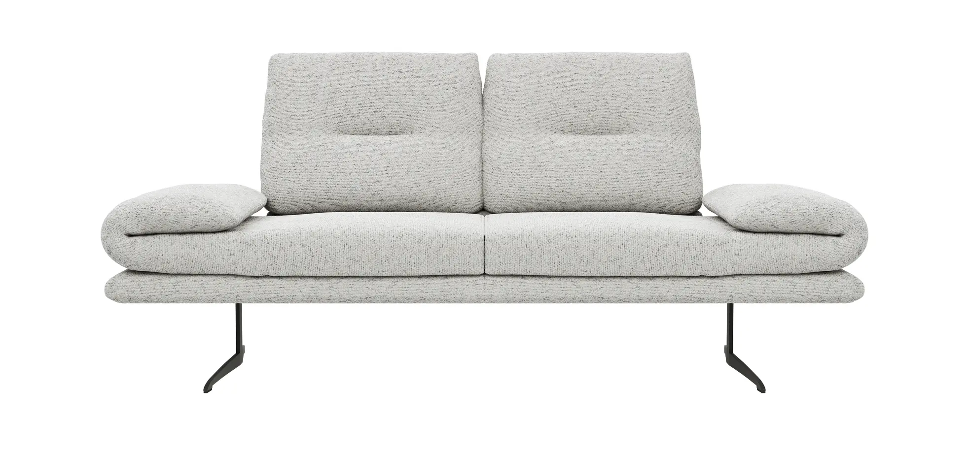 Sofa Lucero 2.0 - 2-Sitzer inkl. Drehsitz, Rollout-Armlehne und Sitztiefe verstellbar, Stoff, Offwhite 3028583