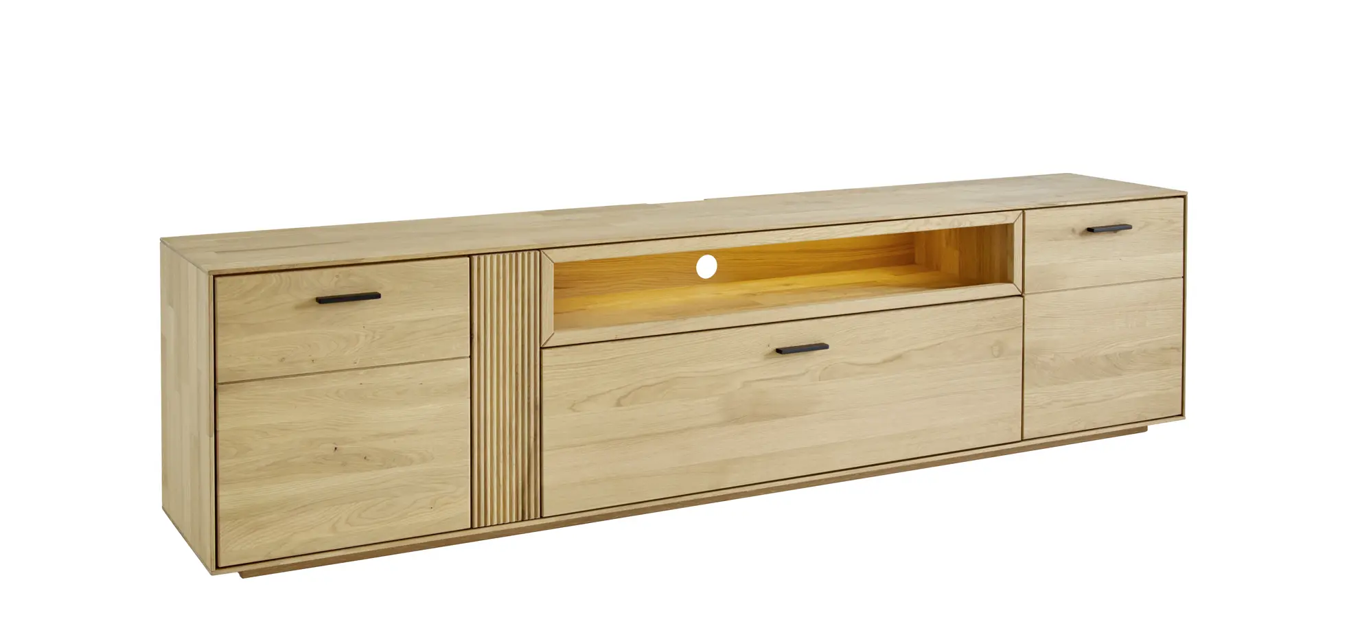 Lowboard Estana - inkl. Beleuchtung, Eiche massiv, legno 9156095