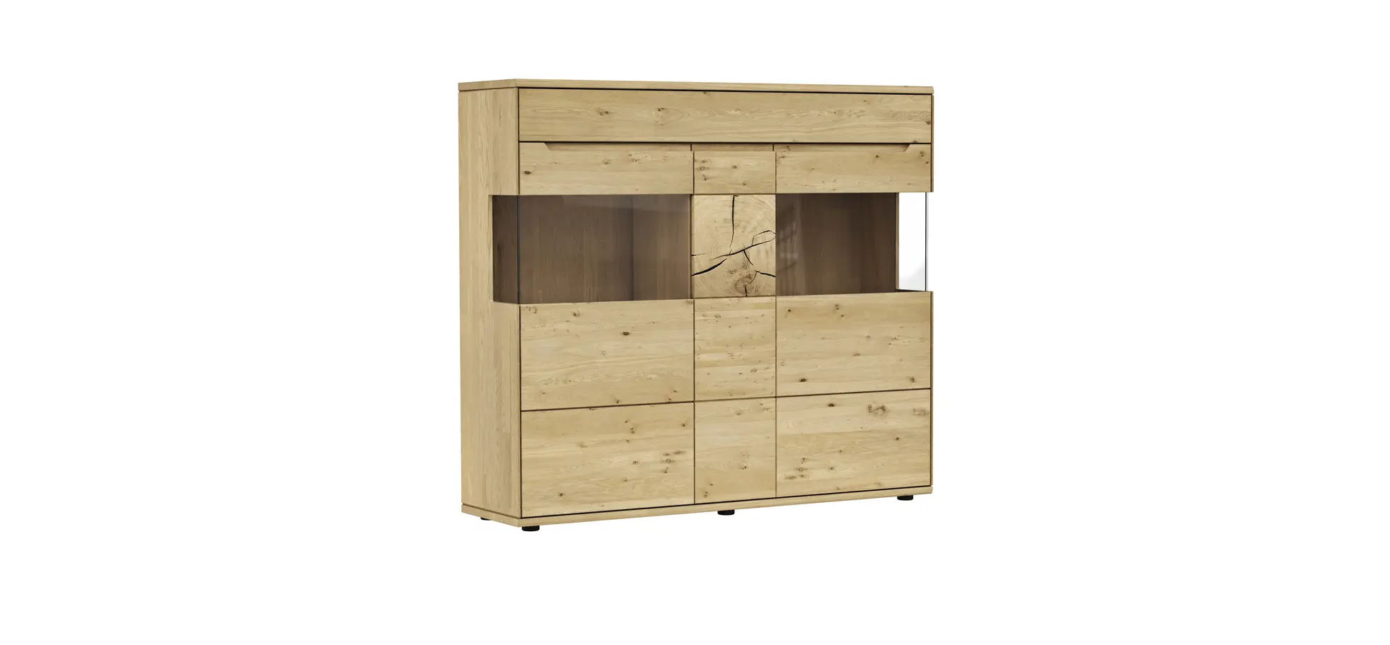 Highboard Amora - Wildeiche massiv bianco 108717