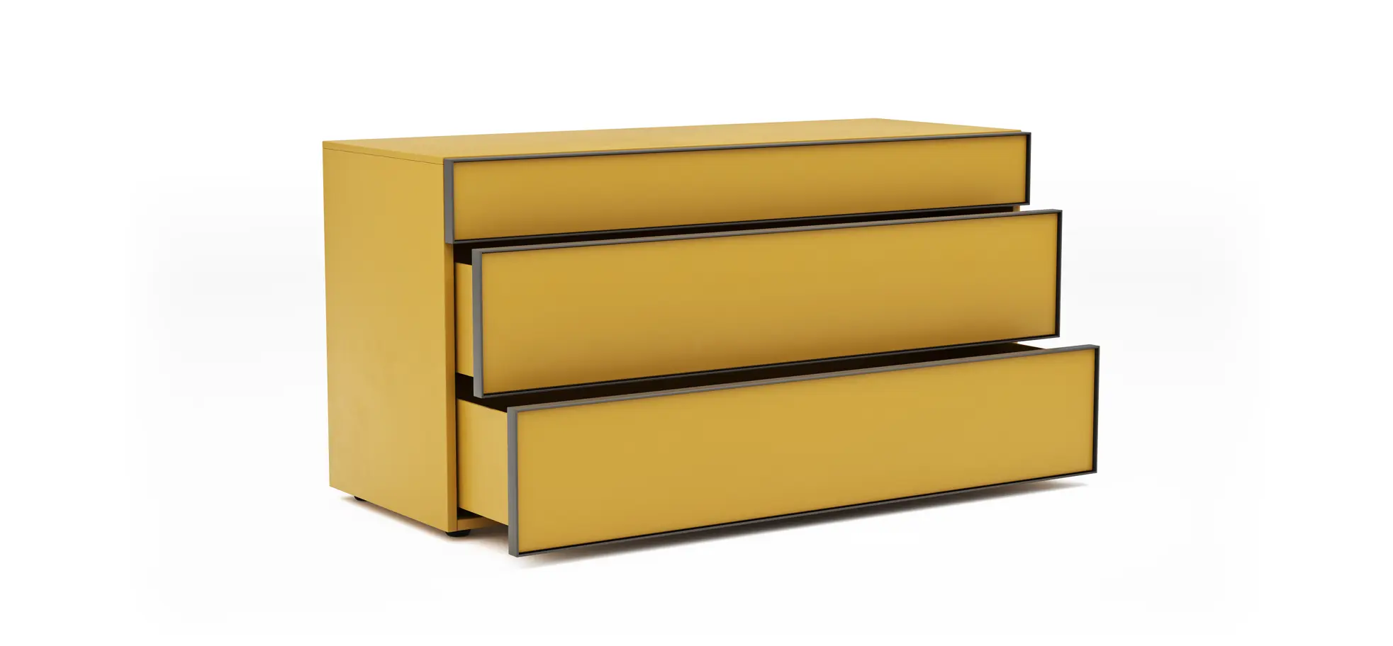Kommode Loretto - BHT ca. 135x70x53 cm, Lack matt, Safrangelb