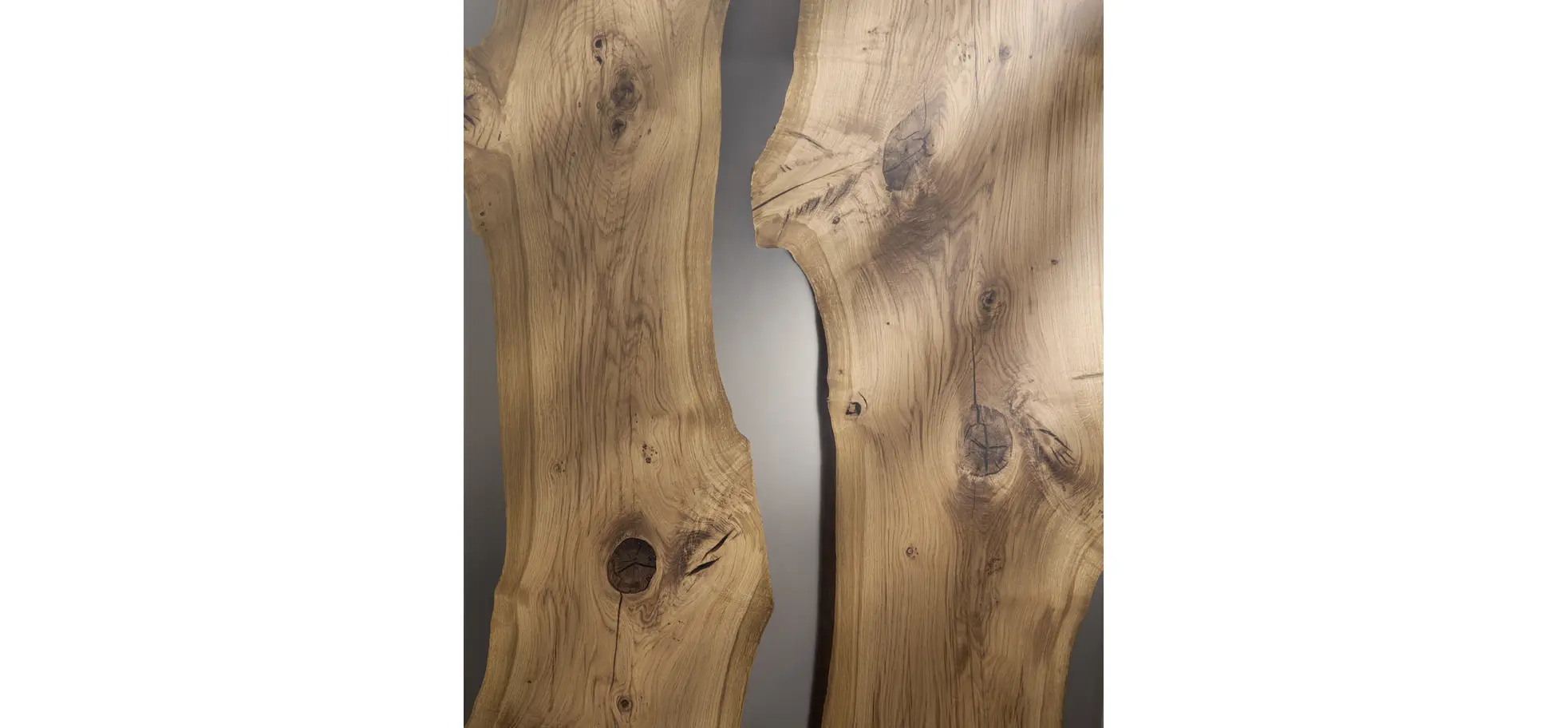 Esstisch Nera - LB ca. 220 x 110 cm, Asteiche massiv, Epoxy, Grau