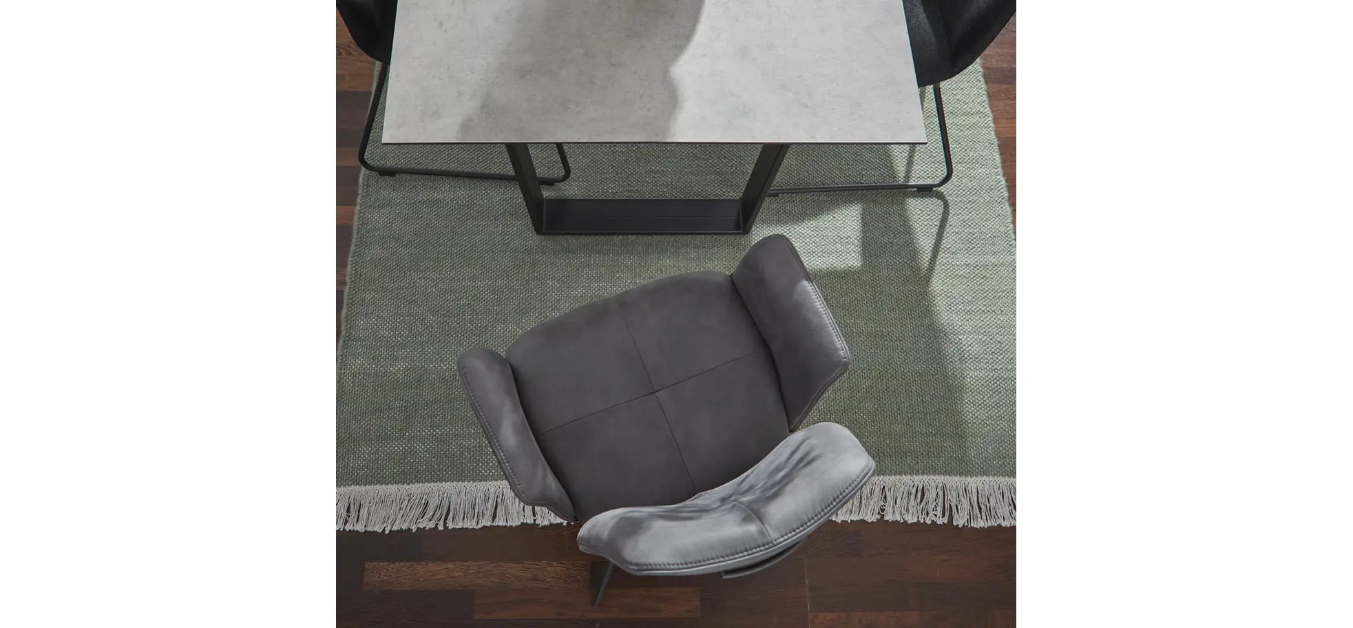 Armlehnstuhl Dinner - Stoff, Dunkelgrau