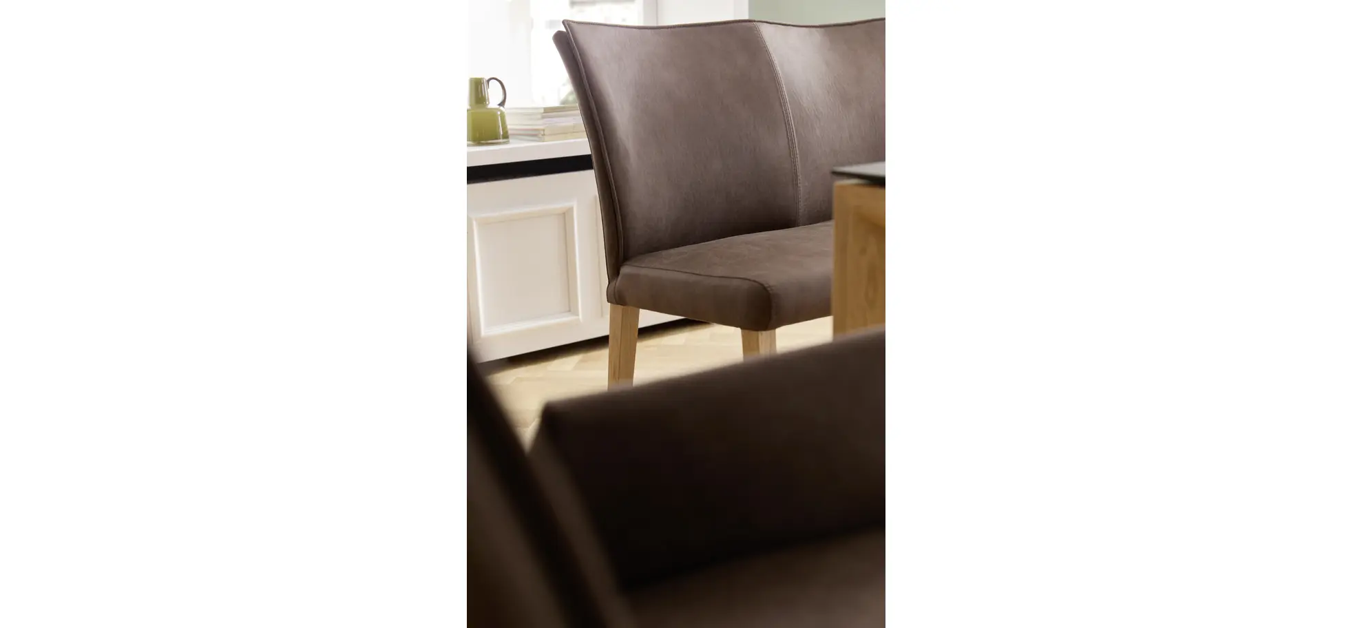 Polsterbank Florea - Breite ca. 155 cm, Stoff, Dunkelbraun