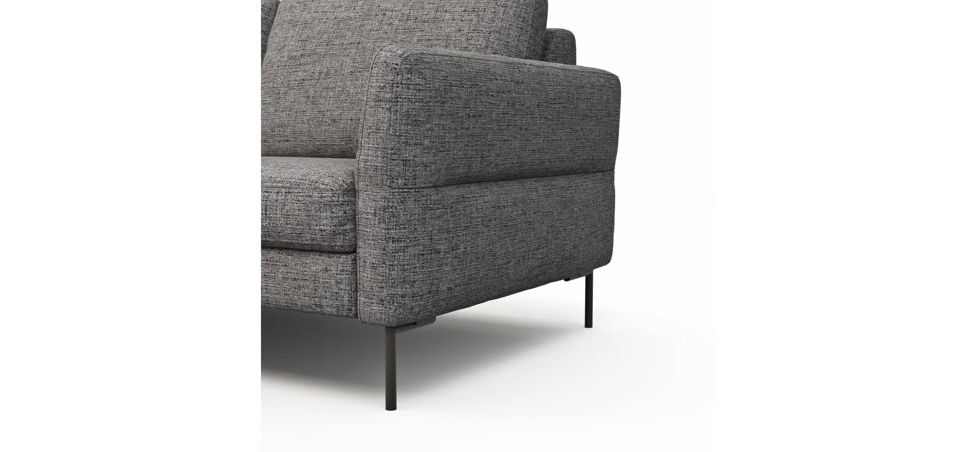 Ecksofa  Enna - Ecke links, 3-Sitzer, Sitzvorzug (motorisch), Stoff, Graphit