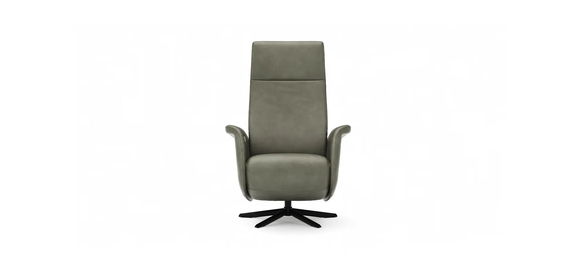 Sessel Girona - Relaxfunktion (motorisch), Leder, Moos