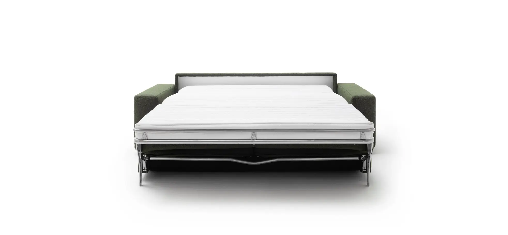 Sofa Nuoro - 3-Sitzer inkl. Schlaffunktion, Stoff, Olivgrün