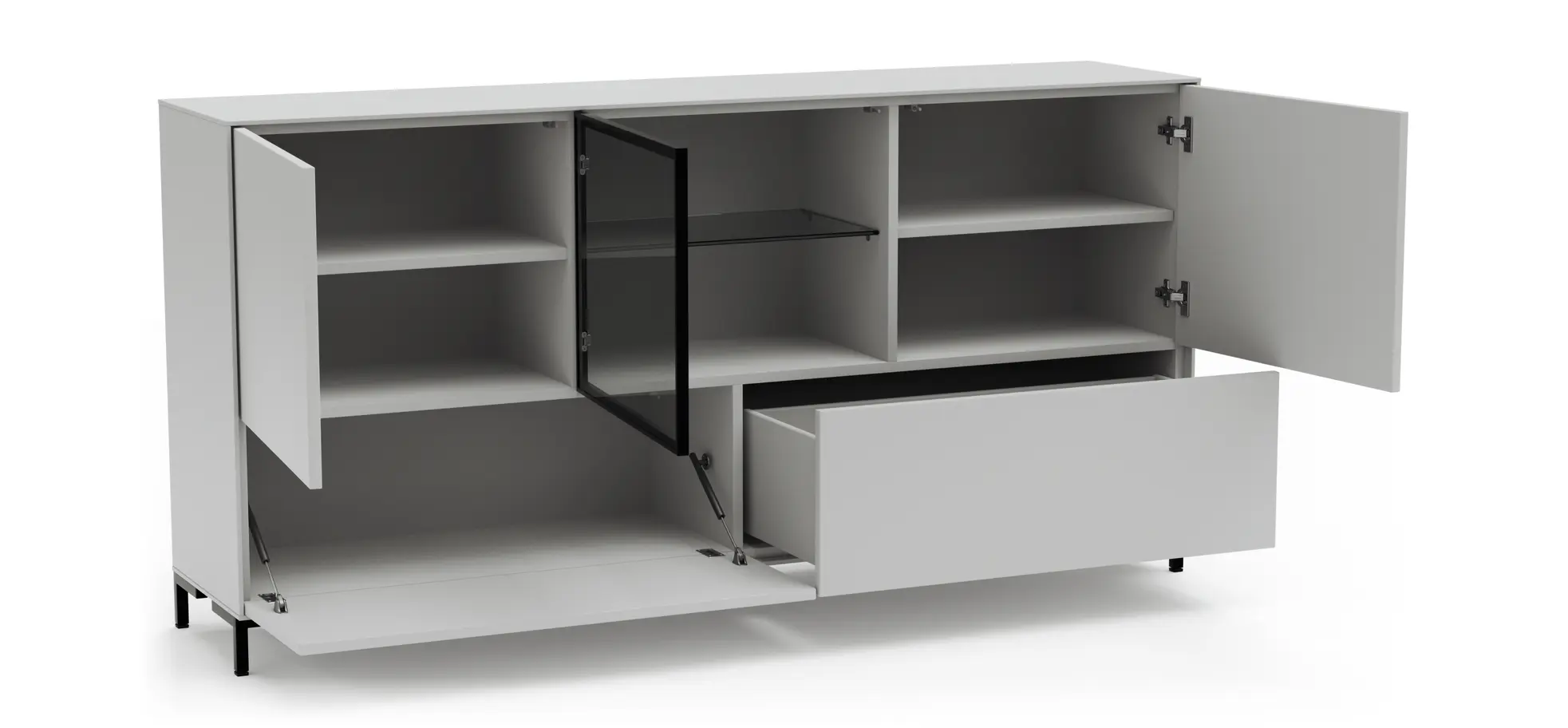 Sideboard Medio - Lack, Weiß