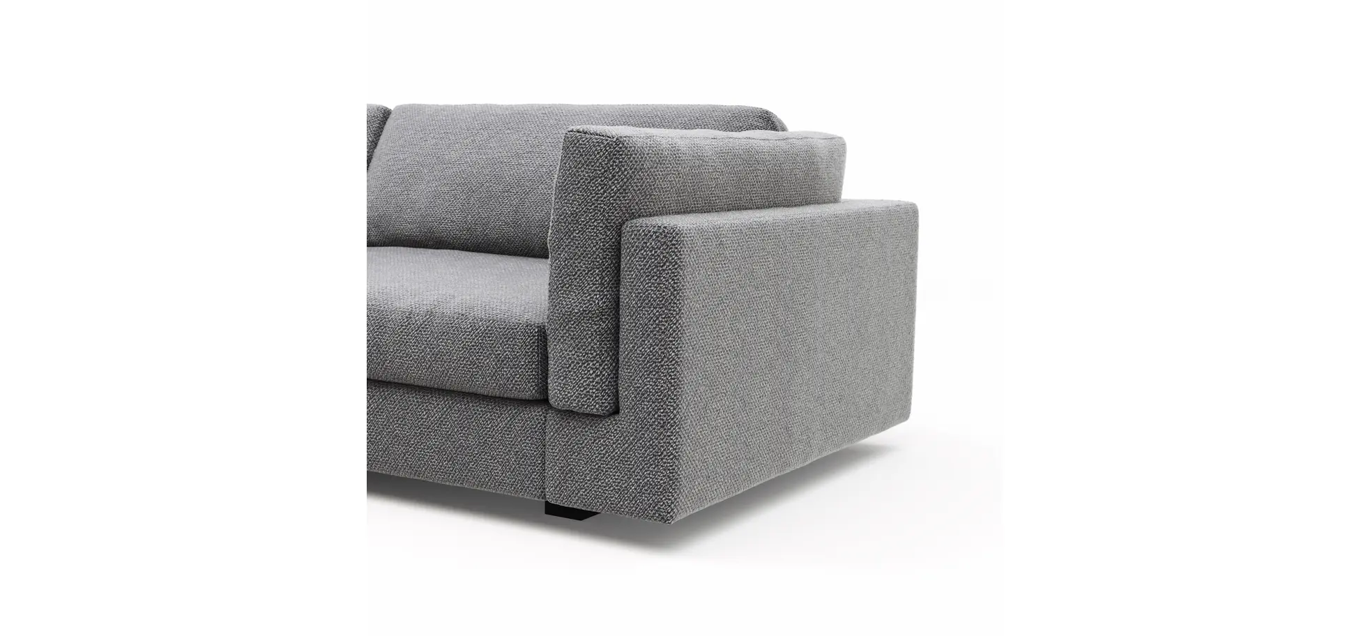 Ecksofa Aprino 3 - Ecke links mit 2,5-Sitzer, Stoff, Grau