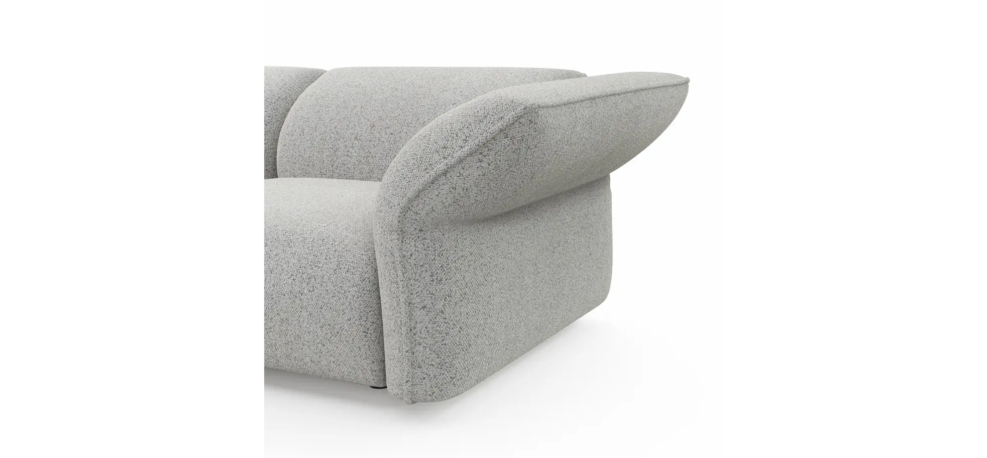 Ecksofa Motone - Ecke links mit 2,5-Sitzer, Stoff, Hellgrau