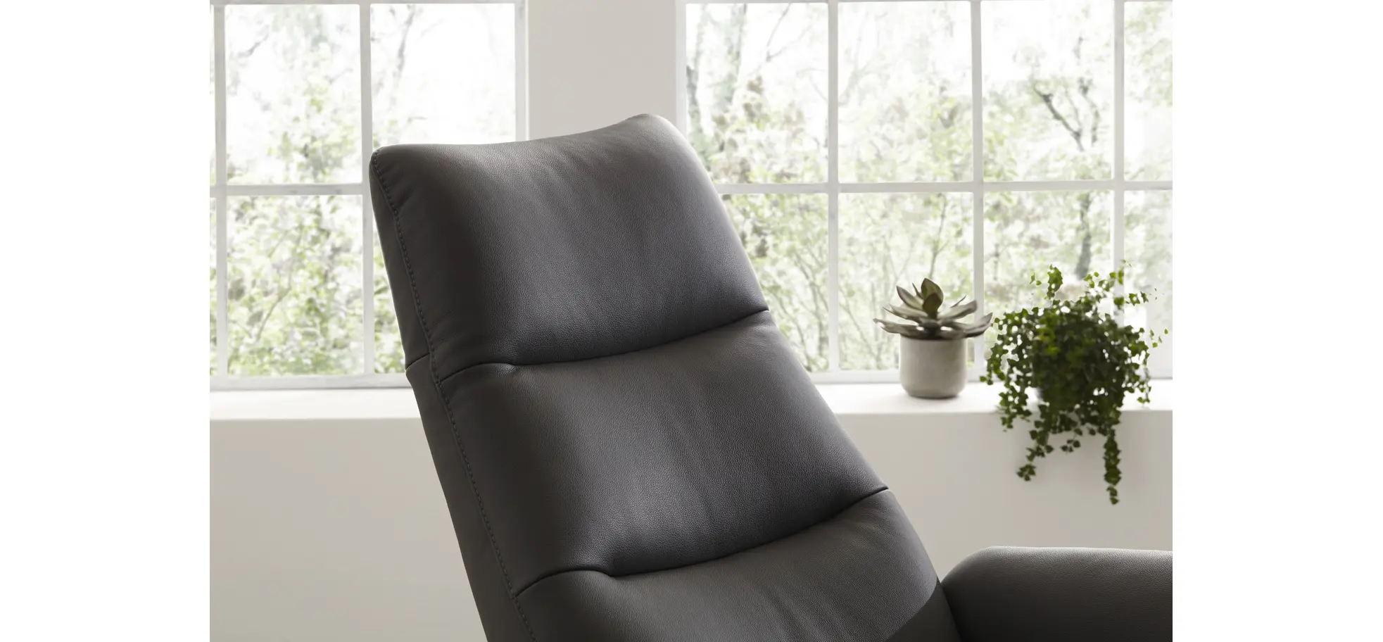 Relaxsessel Trona - Größe L, inkl. Relaxfunktion/ Kopfteil verstellbar (motorisch), Leder, Anthrazit