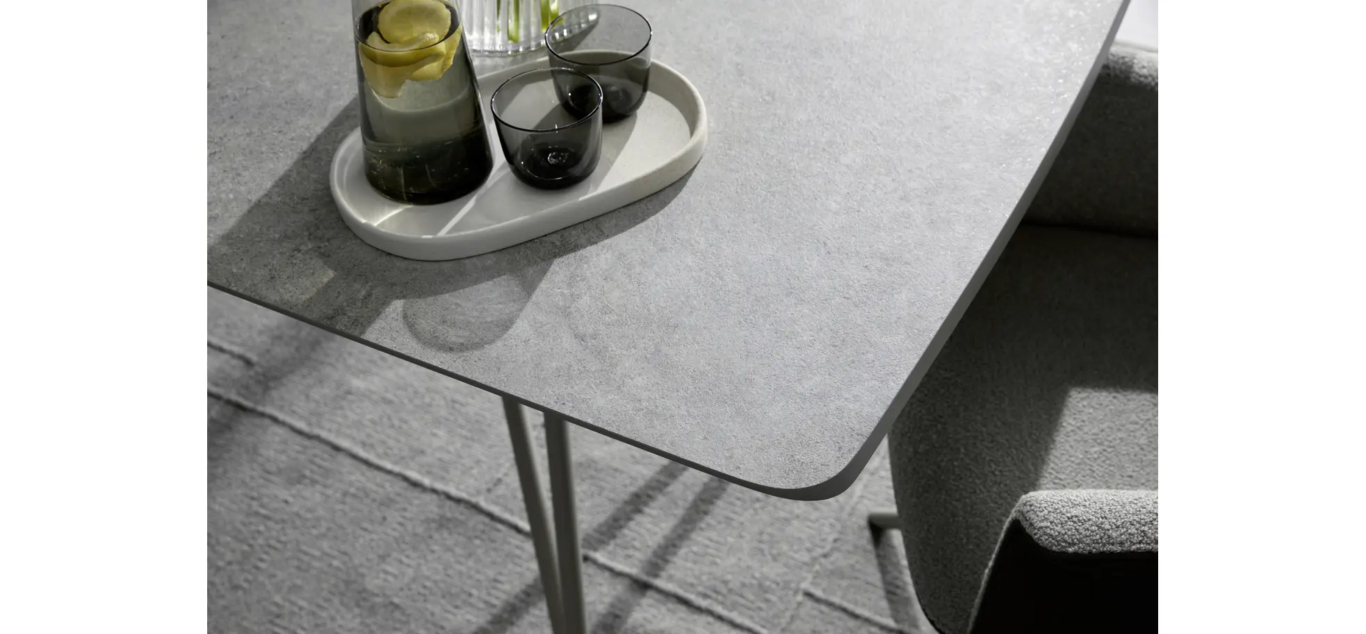 Esstisch Sedana - LB ca. 200x100 cm, HPL, Grau