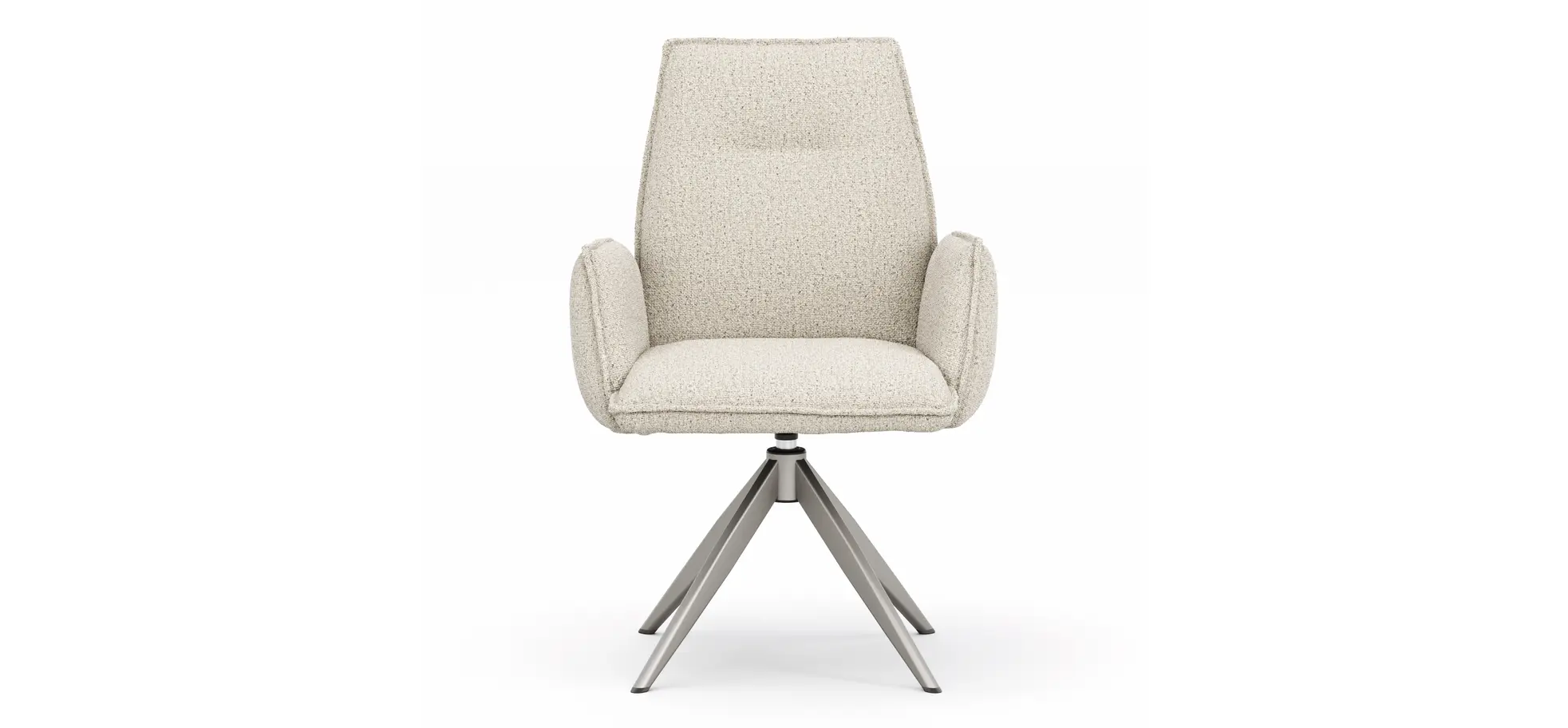 Armlehnstuhl Dinner - drehbar, Stoff, Champagner