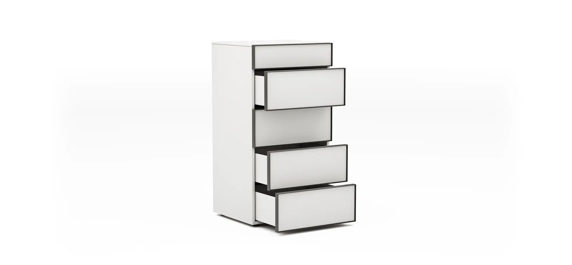 Kommode Loretto - BHT ca. 60x115x53 cm, Lack matt, Weiß