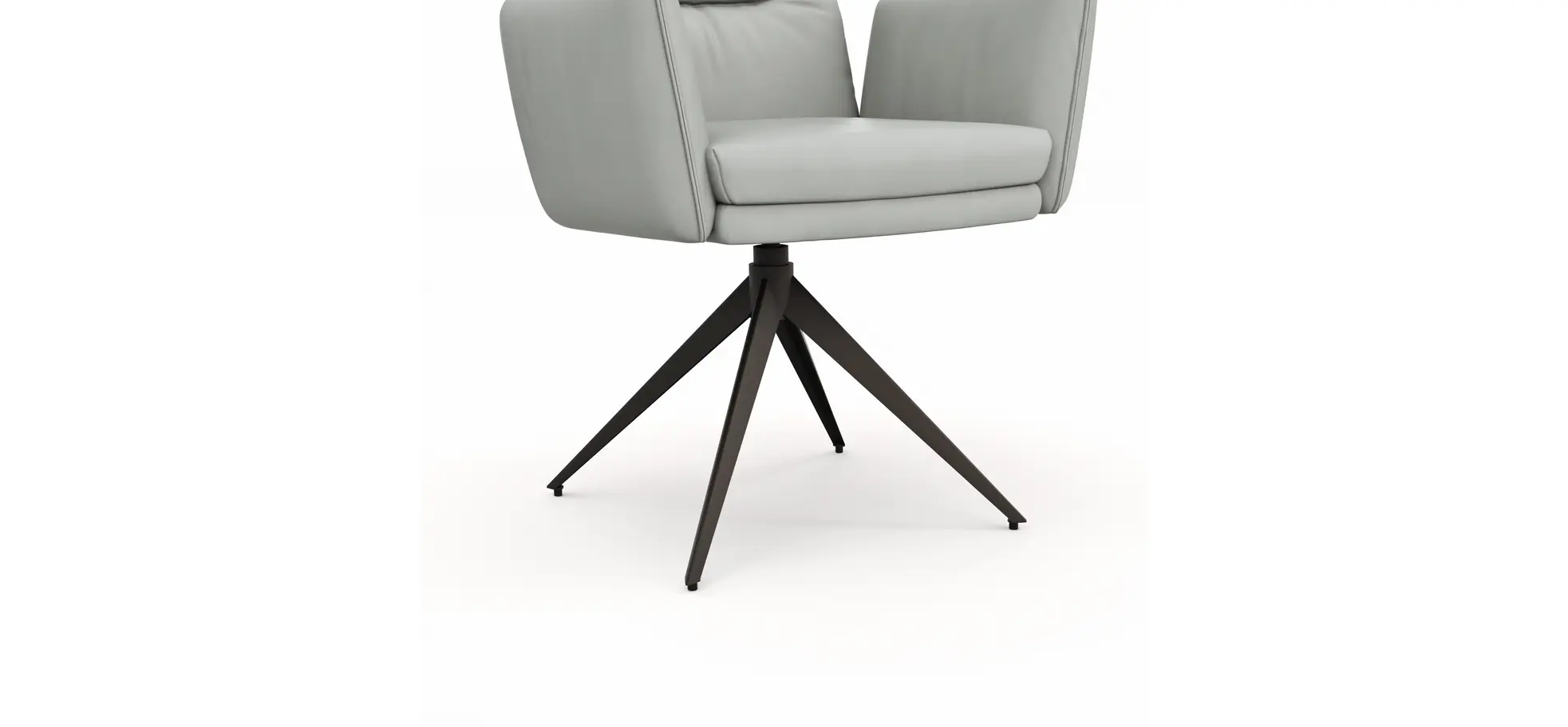 Armlehnstuhl Coscino - Leder, Hellgrau