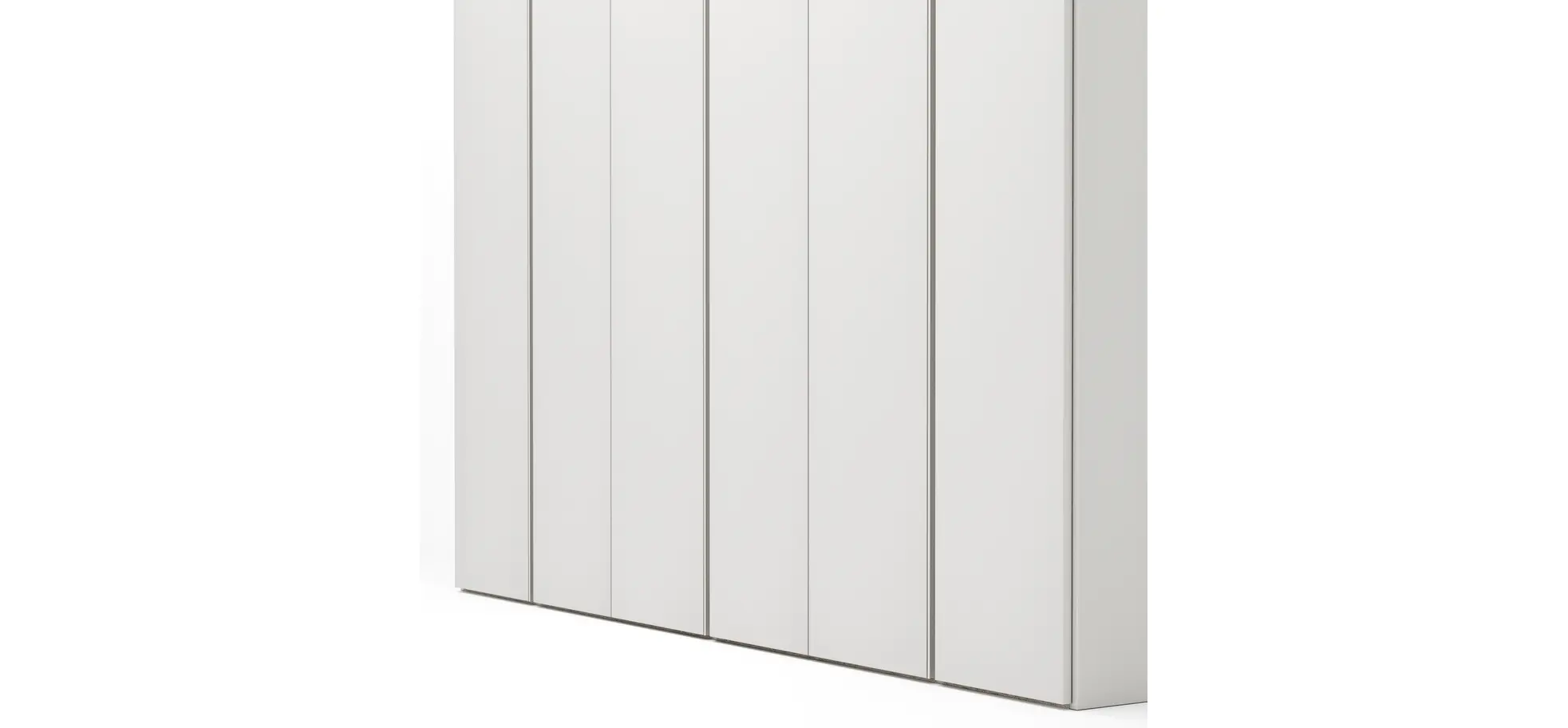 Drehtürenschrank Loretto - B ca. 280 cm, Melamin matt, Weiß