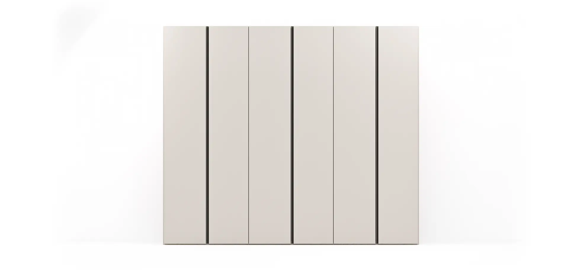 Drehtürenschrank Loretto - B ca. 280 cm, Gola, Lack matt, Perlmutt