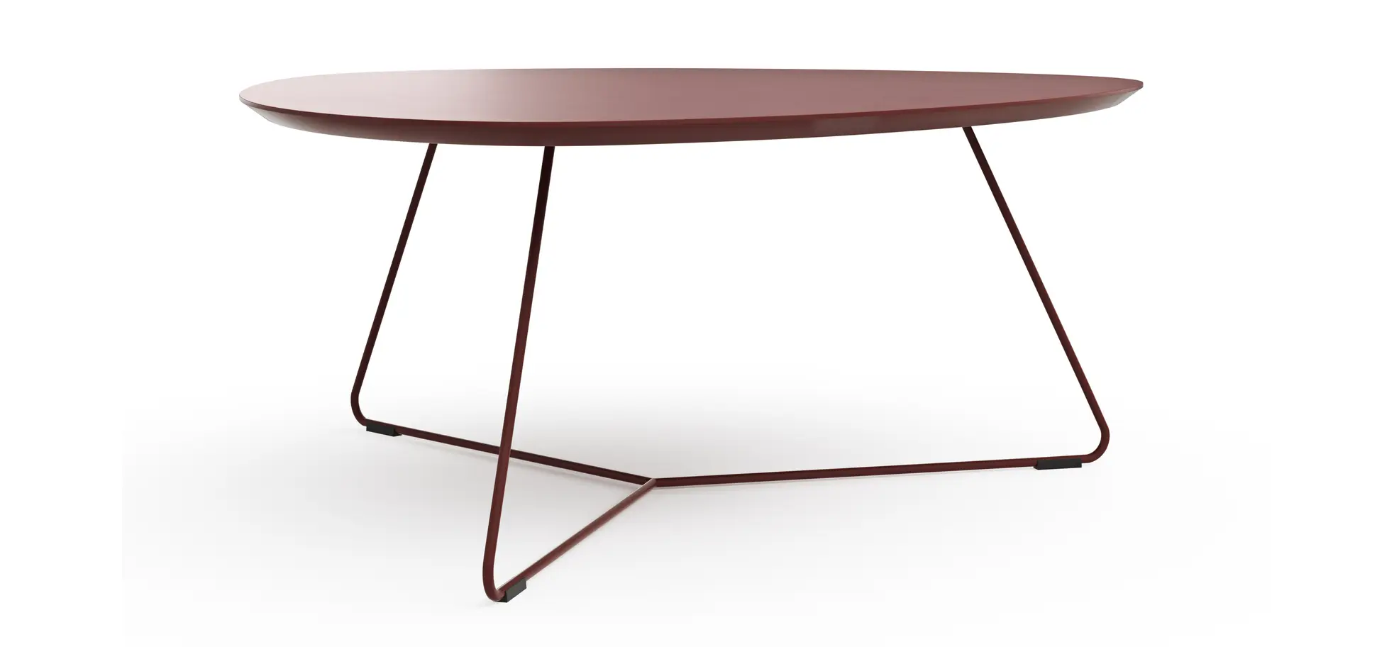 Couchtisch Fano - LBH ca. 96x86x38 cm, Fenix, Bordeaux