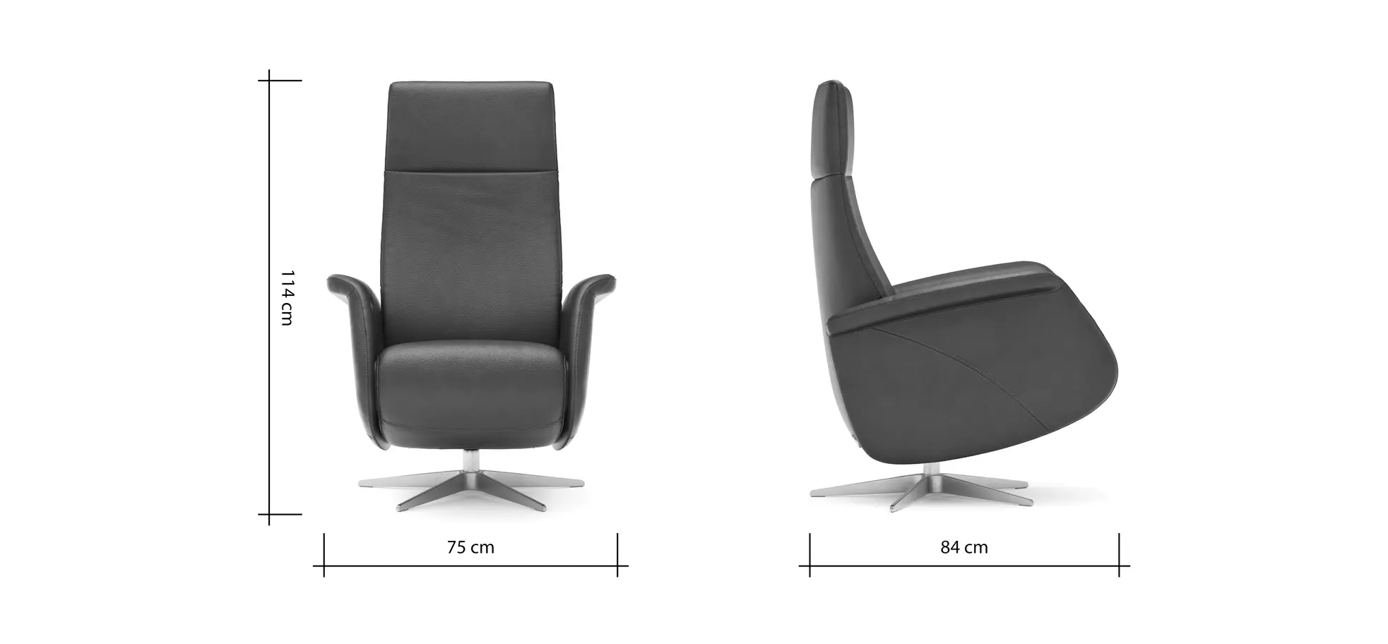 Relaxsessel Girona -  Relaxfunktion (motorisch), Leder, Dunkelbraun