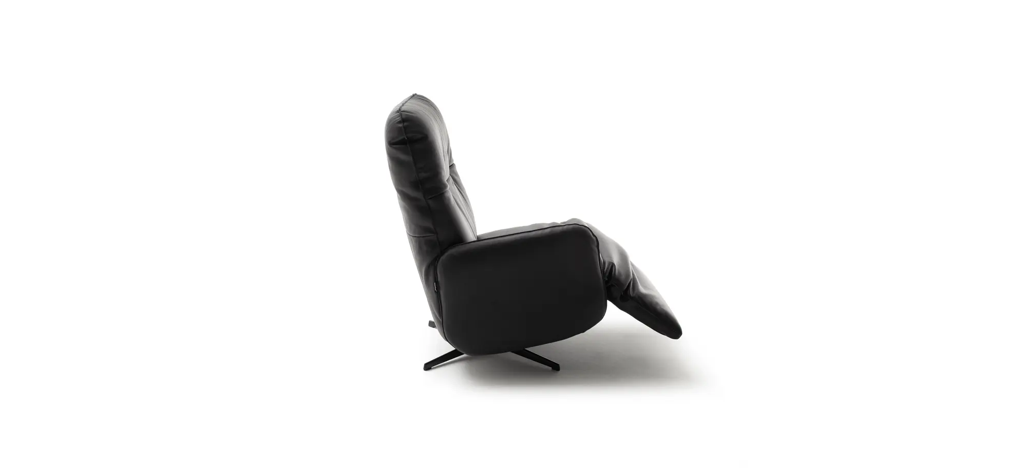 Loungesessel Lovere - Leder, Schwarz, Armlehne links