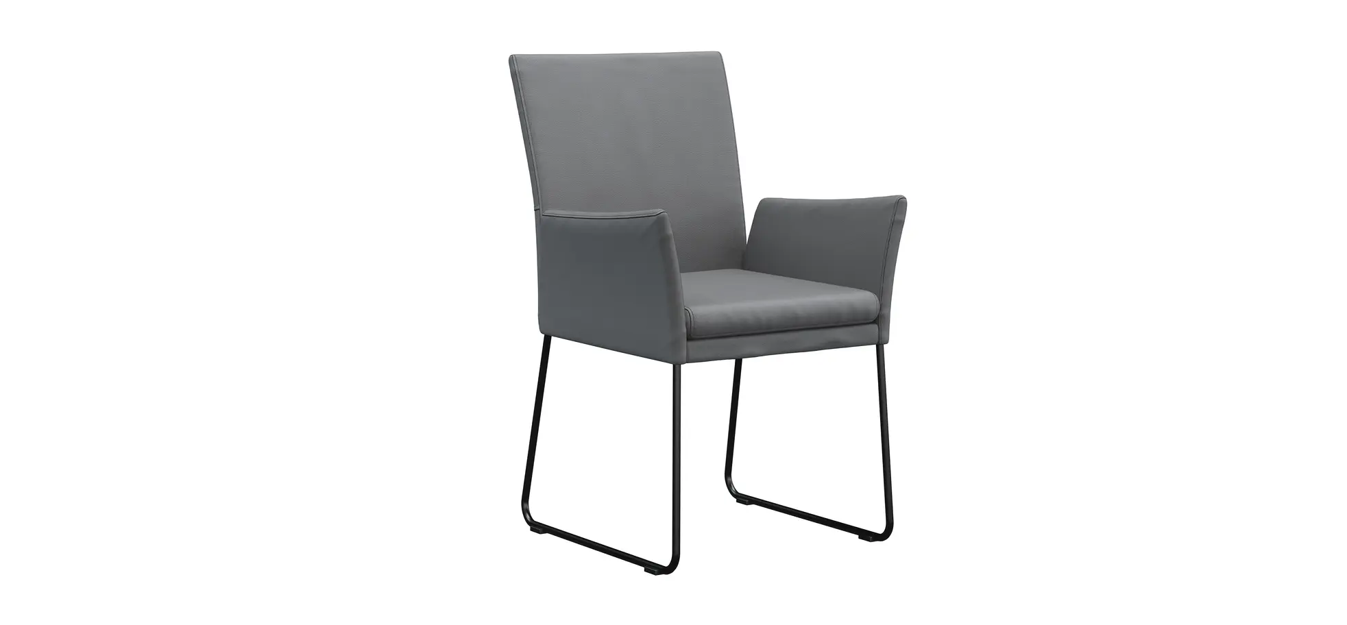 Armlehnstuhl Salamanca Classic - Leder, Anthrazit