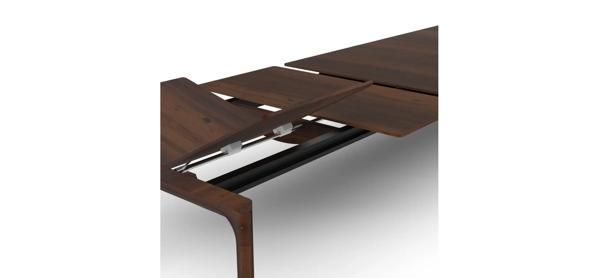 Esstisch 3400 - ausziehbar, LB ca. 220x100 cm, Astiger Nussbaum massiv