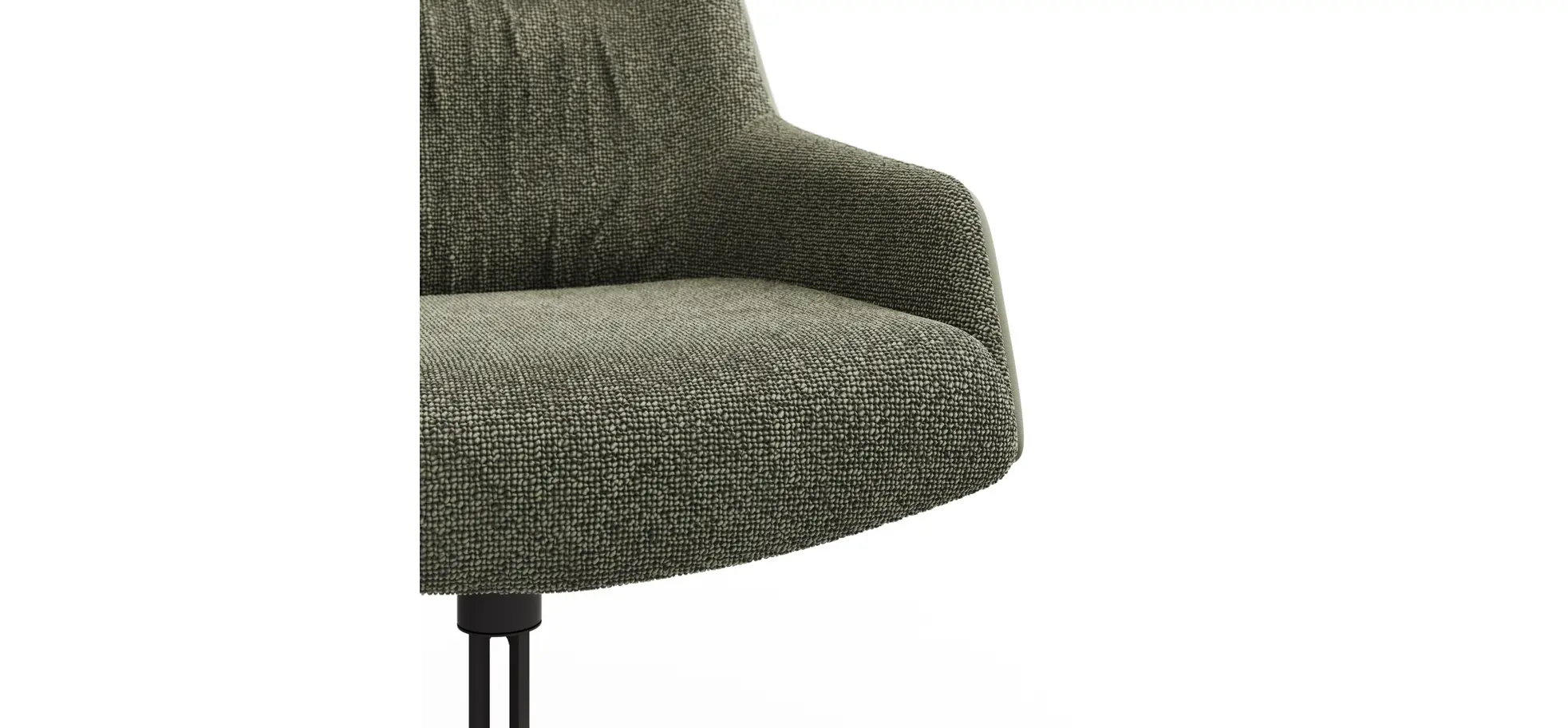 Armlehnstuhl Sagres - drehbar, Leder & Stoff, Olive