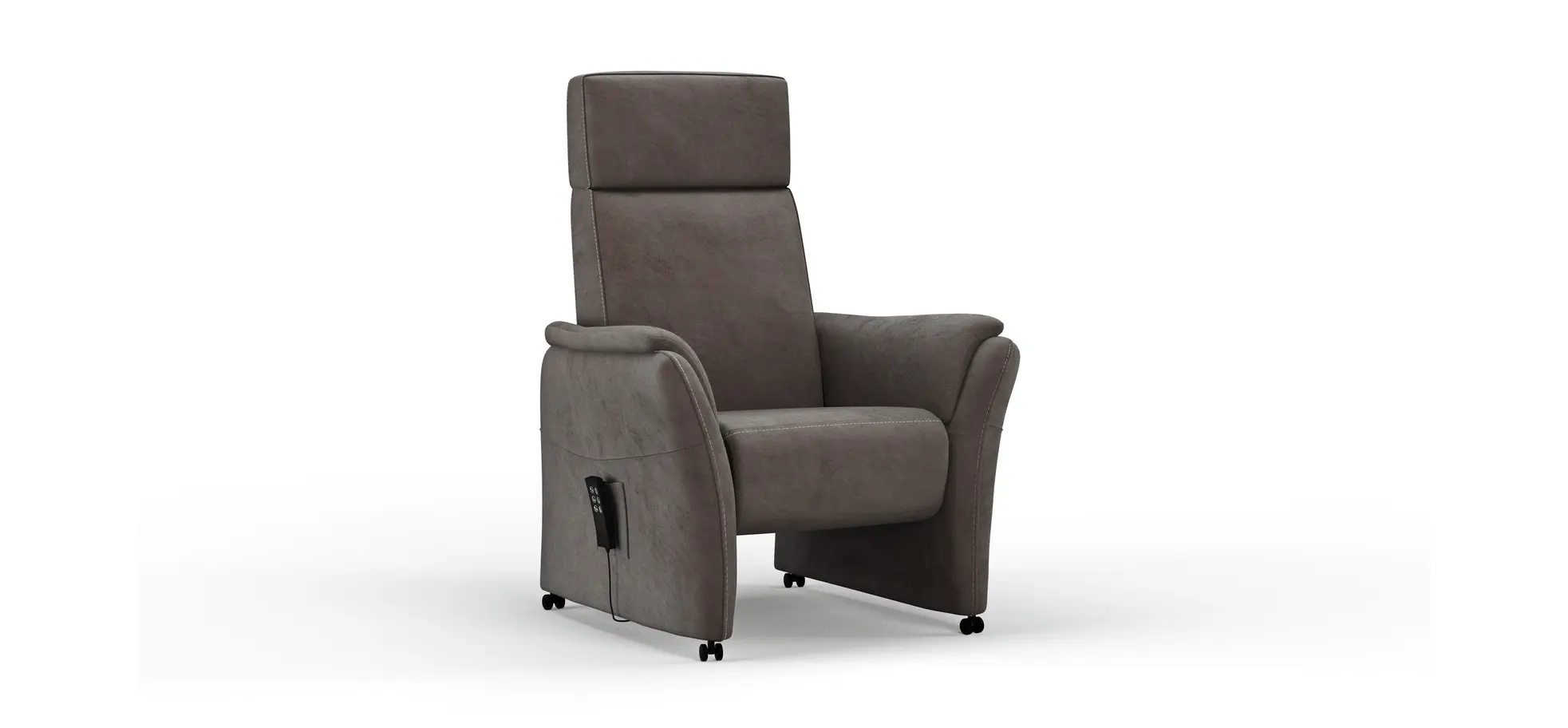 Relaxsessel Arima - Relaxfunktion (motorisch), Kopfteil verstellbar, Stoff, Dunkelbraun