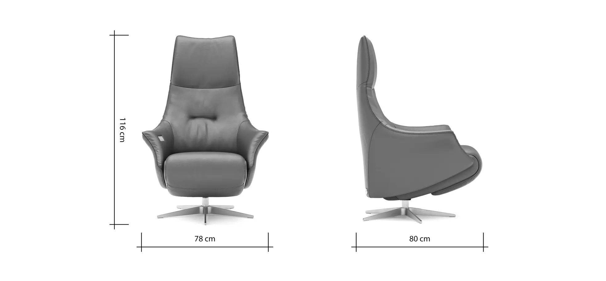 Relaxsessel Girona - Relaxfunktion (motorisch), Leder, Braun