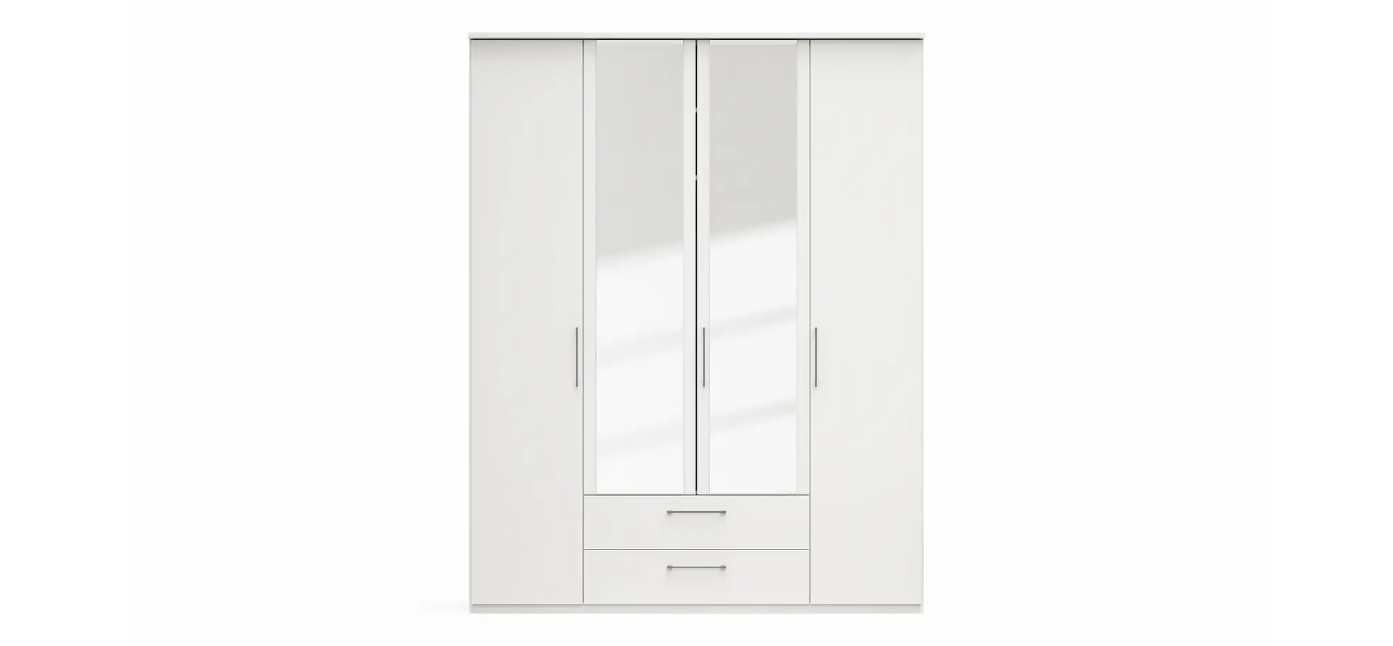 Drehtürenschrank Viana - B. ca. 180cm, Lack, Weiß