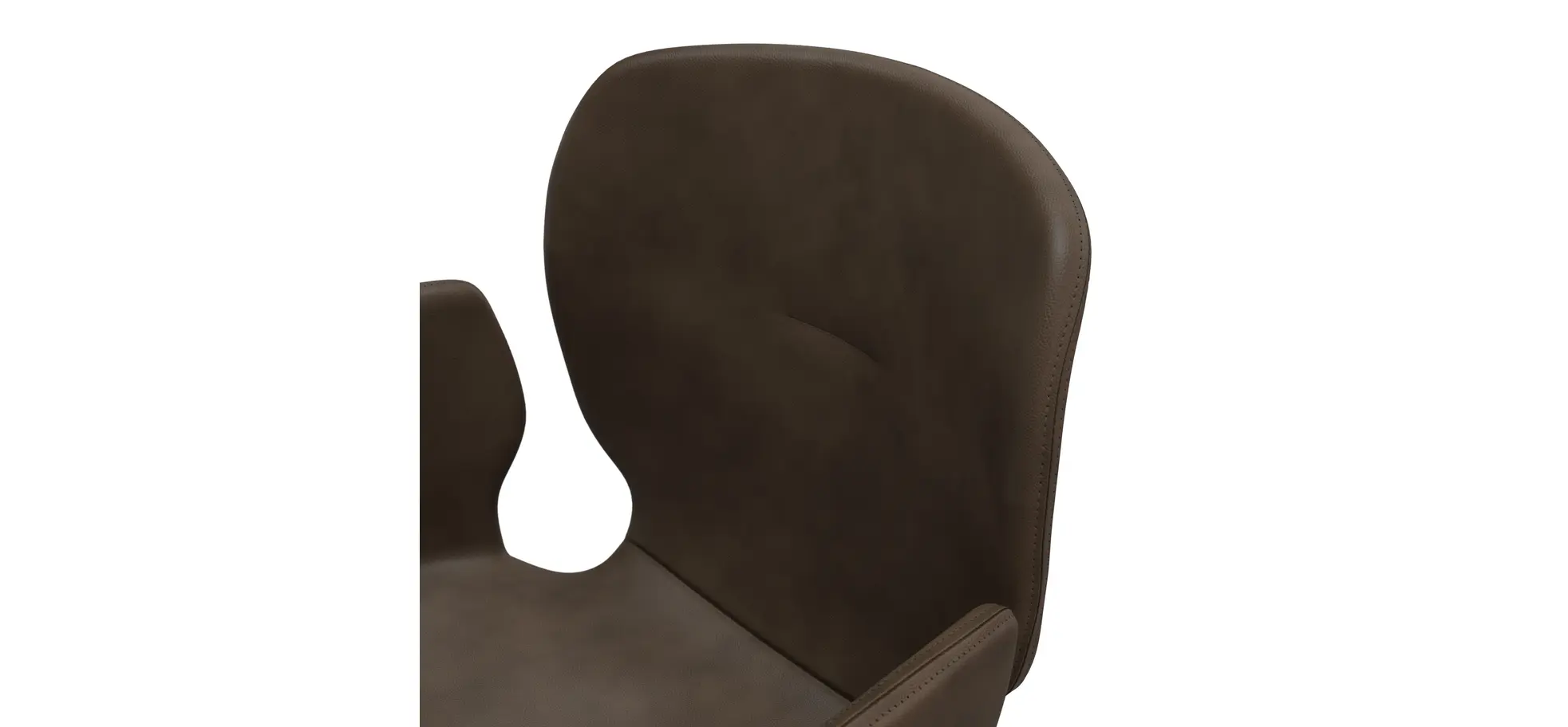 Armlehnstuhl Saltino - drehbar, Leder, Dunkelbraun