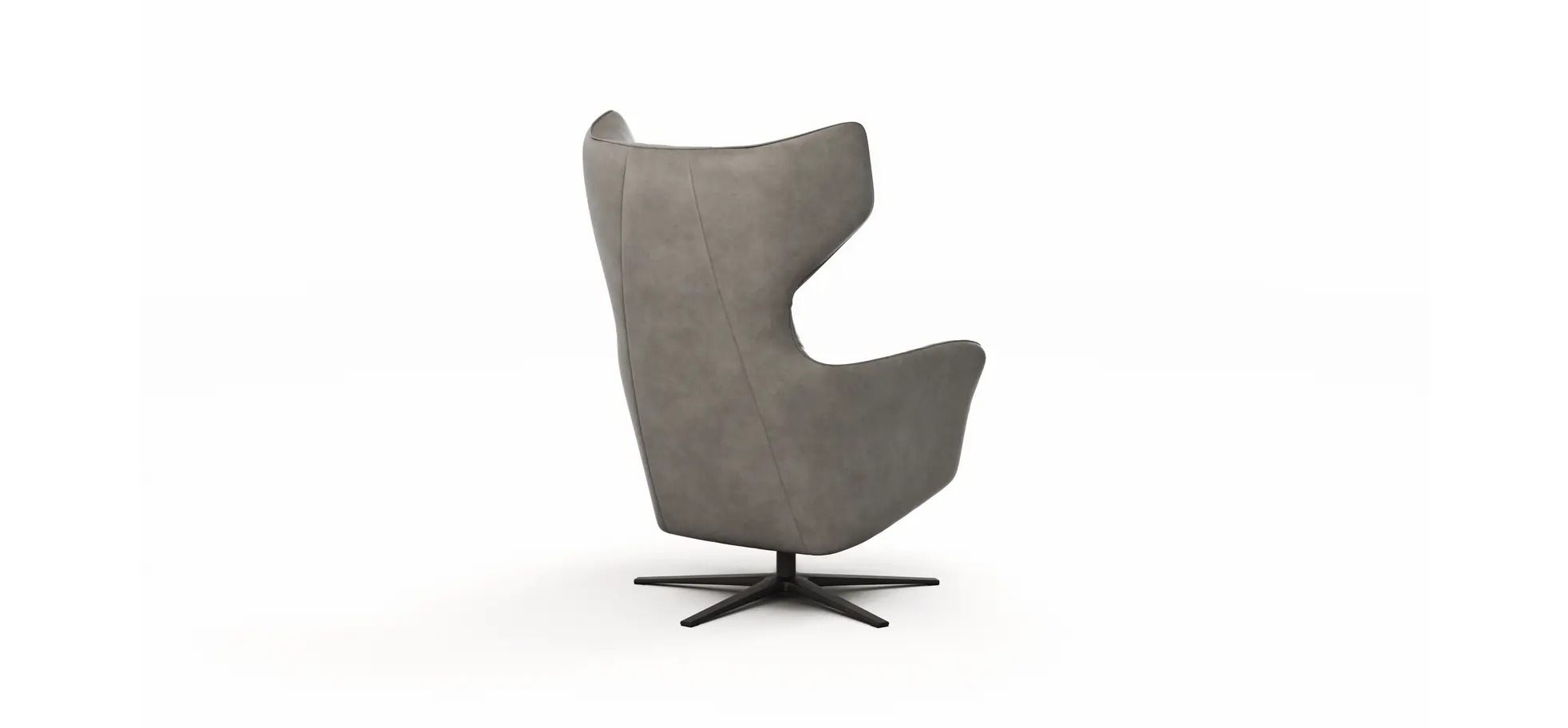Sessel Noto Relax II - Rückenlehne verstellbar, Leder, Eisengrau