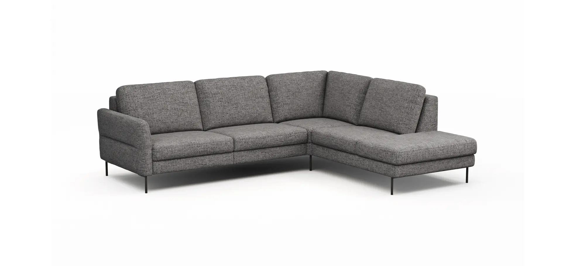Ecksofa Enna - 3-Sitzer, Ecke rechts, Sitzvorzug (motorisch), Stoff, Graphit