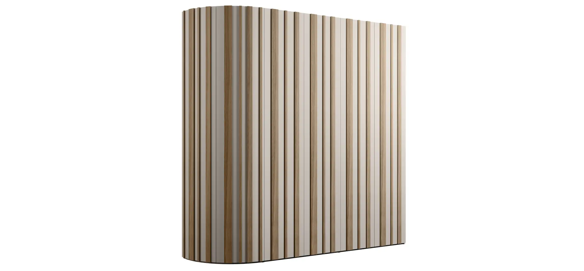 Drehtürenschrank Solina Stave - B ca. 240cm, Lack matt Taupe, furniert Nussbaum bianco 1291426304
