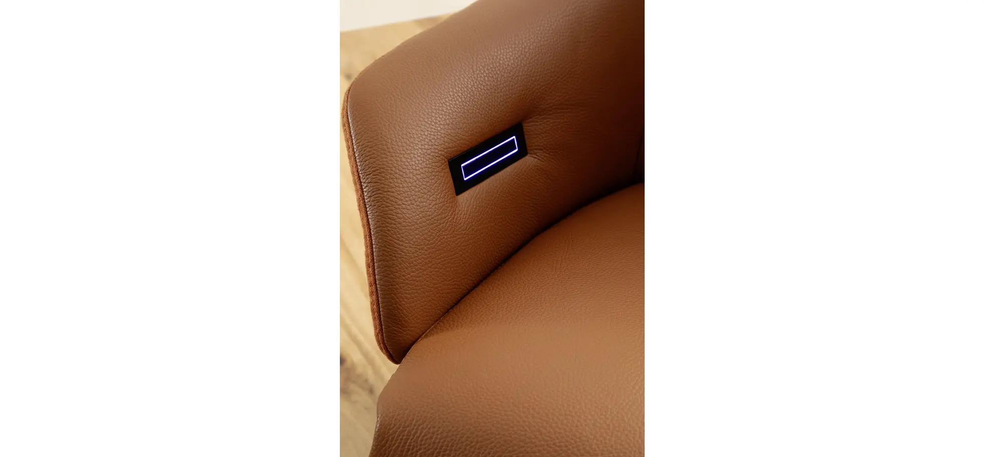 Relaxsessel Follina - Relaxfunktion (motorisch), Leder, Stoff, Grau