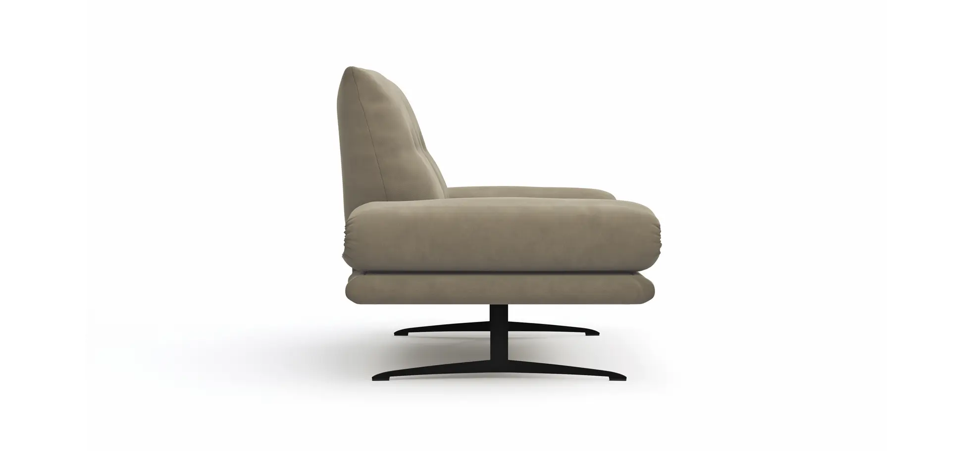 Sofa Lucero - 2,5-Sitzer, Leder, Taupe