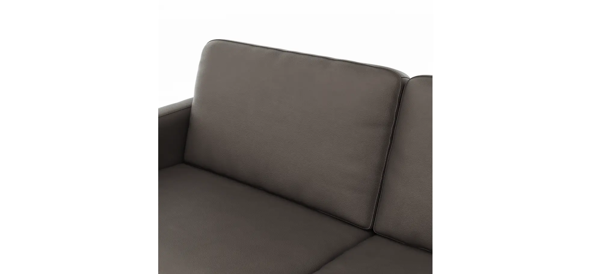 Sofa Enna - 3,5-Sitzer, Armlehne A, Leder, Schwarz, Kufe, Schwarz