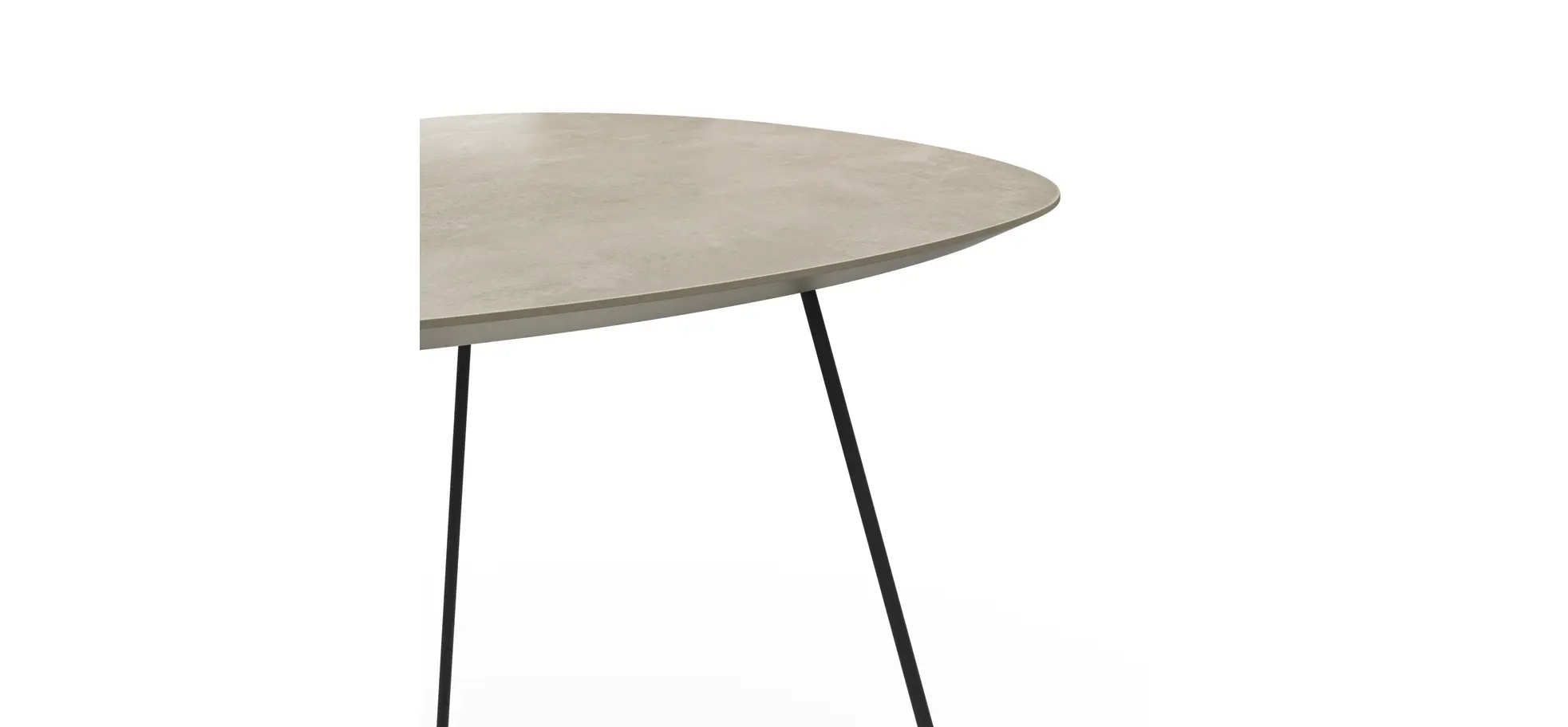 Ecktisch Fano - LBH ca. 59x50x50 cm, HPL Laminat, Grau