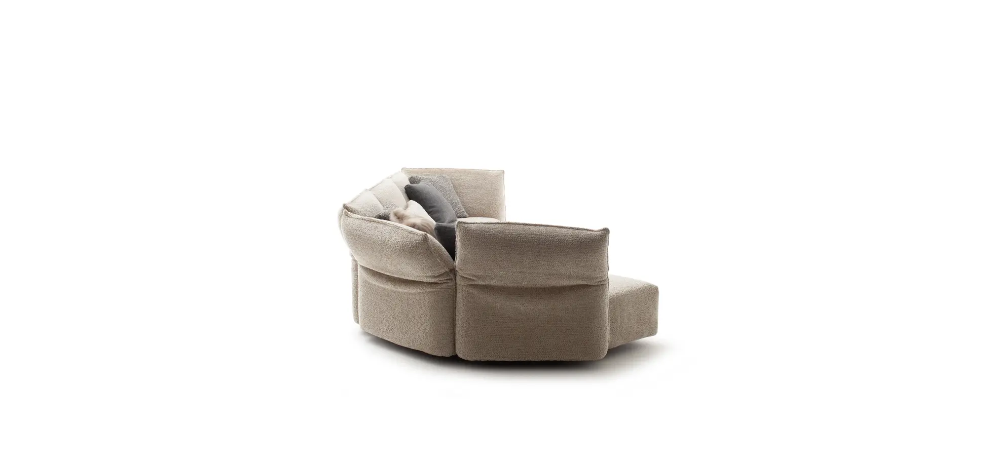 Trapezsofa Motone - Ecke links mit 2-Sitzer, Stoff, Beige